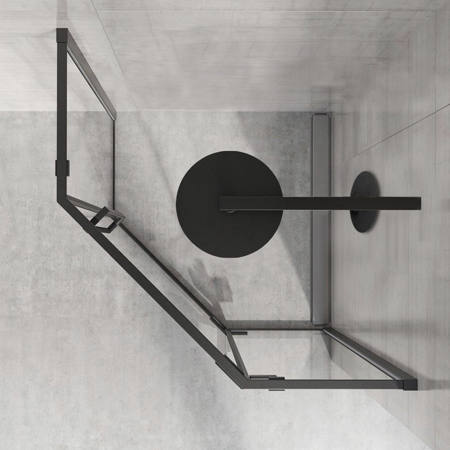 Cabine de douche DIAMOND BLACK MAT 80x80 Sans receveur 4